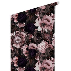 K&L Wall Art Vliestapete »Vintage Vliestapete«, Schlafzimmern Lila Blumen, mehrfarbig, matt - bunt