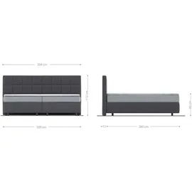 DeLife Boxspringbett Dream-Fine Mikrofaser Beige 200x200 cm mit Taschenfederkernmatratze und Topper Visco