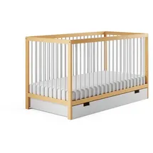 Kids Collective Babybett mit Schublade und Matratze Weiß 60 x 120 cm