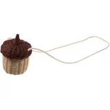 LIFKOME Kinder Kleiner Rattantasche Eichelform Aus Geflochtenem Rattan Leichte Umhängetasche Für Aufbewahrung Und Alltag Trendiger Aufbewahrungskorb Für Tourismus Und Shopping - 40X7X7CM