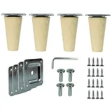 Prima-Online Möbelfuß Holzfüße gerade oder schräg Buche Schrank Beine Kegel [8-45cm] 8 cm