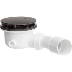Brausewannen-Ablauf ø 90 mm Schwarz (Ausführung: Brausewannen-Ablauf schwarz mit Abgangsbogen DN40/50 Ablauf Ø90 mm)