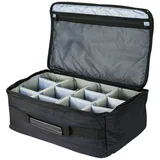 HMF Kameratasche groß, gepolsterte Fototasche mit variabler Facheinteilung für DSLR/Spiegelreflex & Fotozubehör, 44 x 28 x 18 cm Schwarz