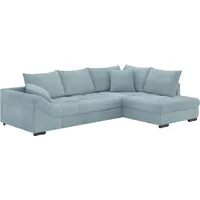 Ecksofa MR. COUCH "Allegro, L-Form", blau (novaclean avanti 14 blau grau), B:303cm H:86cm T:202cm, Novaclean Avanti (100% Polyester), Sofas, mit Hochschläfer-Bettauszug, wahlweise mit Kaltschaum