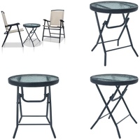 vidaXL 3 tlg. Bistro Set Cremeweiß Stahl - Bistroset - Bistrosets - Balkonset - Balkonsets