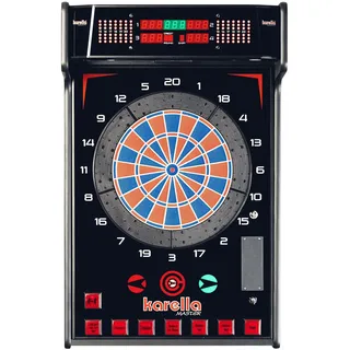 Karella elektronische Dartscheibe E-Master inkl. 6 Softdarts, Profi E-Dartboard, Made in EU, Dartautomat erhältlich mit und ohne Münzprüfer, mit oder ohne Standfuß, bis 4 Spieler