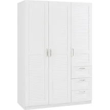 [en.casa] Kleiderschrank Finning 176x120x52 cm 3 Schubladen Weiß