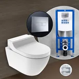 Geberit AquaClean Tuma Comfort Komplett-SET Dusch-WC mit neeos Vorwandelement,, 146290111+16601CR#SET, Comfort