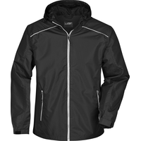 James & Nicholson Regenjacke, black/silver, M