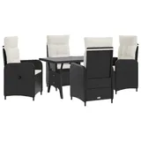 vidaXL Outdoortisch-Set 5 Stk.  Schwarz/Cremeweiß