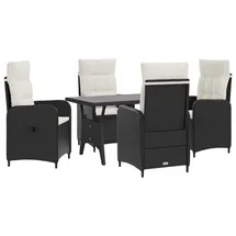 vidaXL Outdoortisch-Set 5 Stk.  Schwarz/Cremeweiß