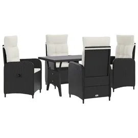 vidaXL Outdoortisch-Set 5 Stk.  Schwarz/Cremeweiß