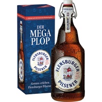 Flensburger Pilsener Mega Plop, Bier Flasche Einweg (1 X 2.0 L) Karton, Geschenkkarton, Biergeschenk
