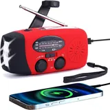 Fm/am/noaa-wetterradio, Handkurbel, Selbstbetrieben, Solar, Tragbar, Mini-notfall-überlebensradio Mit 3 Leds, Superhelle Taschenlampe, 2000 Mah Batteriebetriebenes Smartphone-ladegerät,