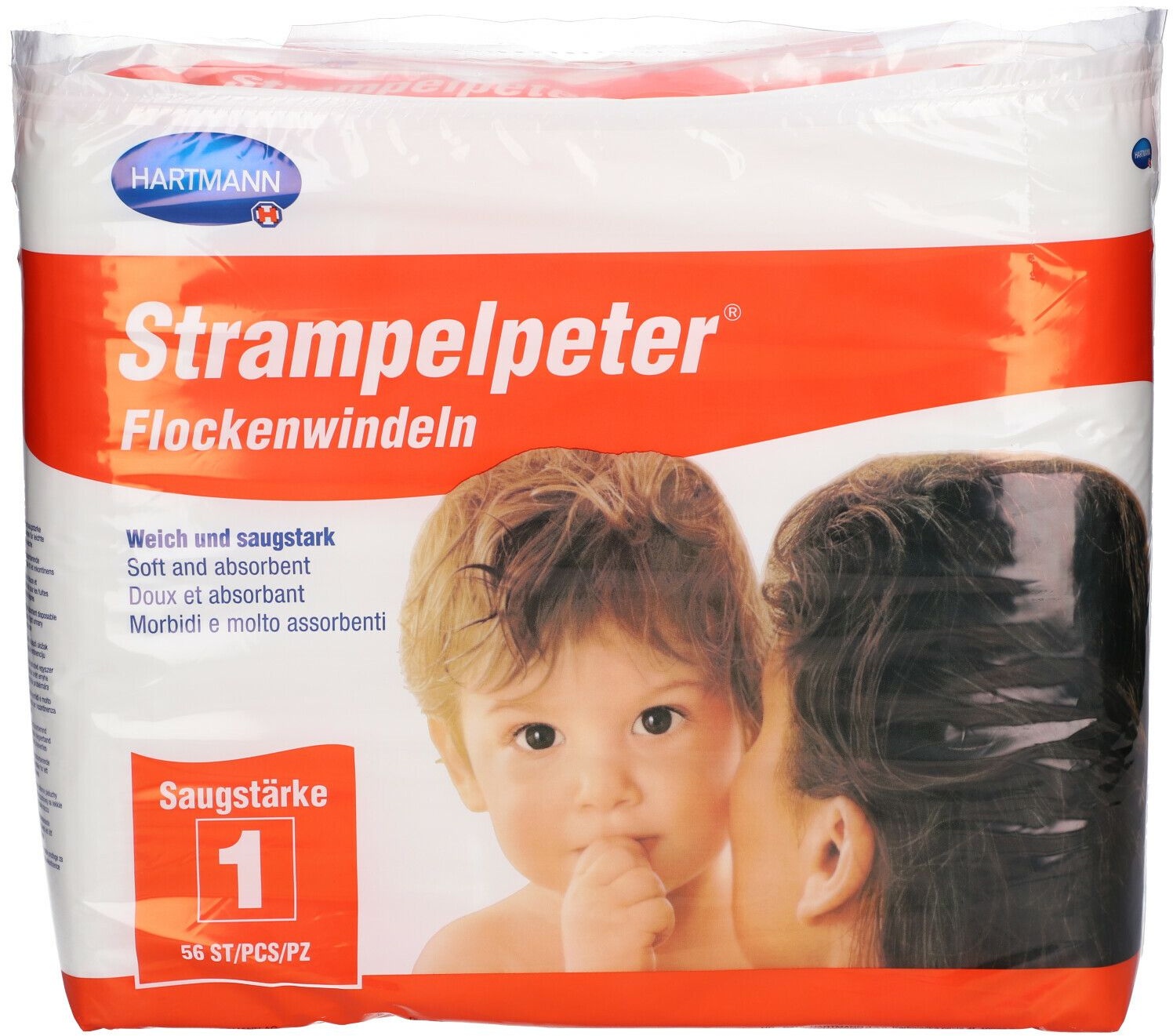 Produktbild Strampelpeter Flockenwindeln Saugstärke 1 56 St Windeln