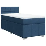 vidaXL Boxspringbett mit Matratze Blau 100x200 cm Stoff