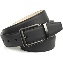 Anthoni Crown Ledergürtel, mit Leinenstoffmuster, zeitloses Design Anthoni Crown schwarz 110