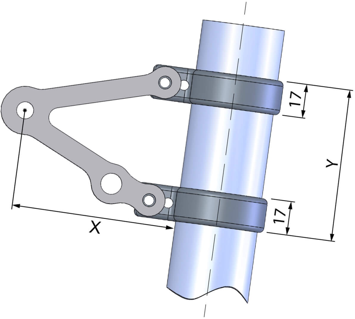 LSL Lamphouder 41mm, kort, met indicatorhouder, zwart