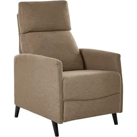 Beliani Fernsehsessel SELVIK Stoff 69 x 103 x 69 cm Braun mit Fußstütze