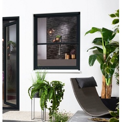 hecht international Insektenschutz-Fensterrahmen SMART, 130×160 cm, kürzbar grau