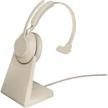 JABRA Evolve2 65 USB-A UC Mono beige mit Ladestation