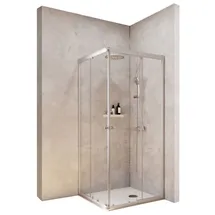 Schulte Corner Eckdusche mit Schiebetüren 80 x 180 cm Klar hell 4 mm Sicherheitsglas