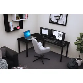 Möbelsystem Eckschreibtisch Gamingtisch schwarz