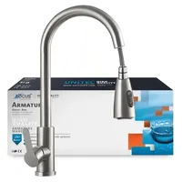 Küchenarmatur Ausziehbar mit Brause Edelstahl 360°Wasserhahn Küche Einhandmische