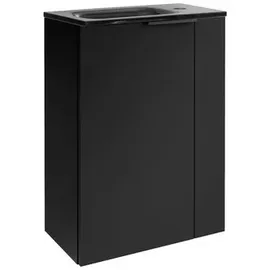Fackelmann Waschbeckenunterschrank 44 x 60 x 24,3 cm Schwarz Matt
