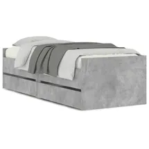 vidaXL Bett mit Schubladen 75 x 190 cm Betongrau