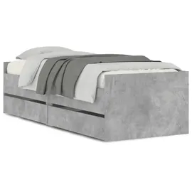 vidaXL Bett mit Schubladen 75 x 190 cm Betongrau