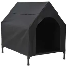 vidaXL Hundehütte 110 x 75 x 90 cm Stahl Schwarz