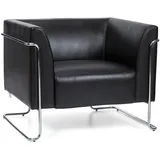 HJH Office Polstersessel Curacao Kunstleder 73 x 53 x 88 cm Schwarz höhenverstellbar