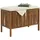 Relaxdays Wäschetruhe mit Sitz, Badbank mit Stauraum, 80 l Wäschesammler, HBT 56x78x39cm, Akazienholz, Stoff, braun/weiß