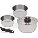 Maestro 3er-Set Maestro-Töpfe abnehmbarer Griff 1,3 1,9 und 2,7 l MR-3531-5 - Silber