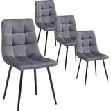Deuline Esszimmerstühle Essstühle Samtbezug Polsterstuhl Stühle Esszimmer Stuhl Milano 4er-Set GRAU 521252 - Grau