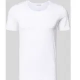 Hanro T-Shirt mit geripptem Rundhalsausschnitt, Weiss, S