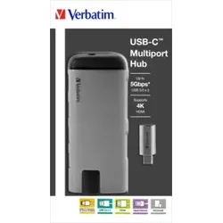 VERBATIM USB-Hub 3.1-C silber 49142