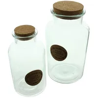 Frank Flechtwaren Vorratsglas 2x Vorratsglas Korkdeckel 1L + 2L