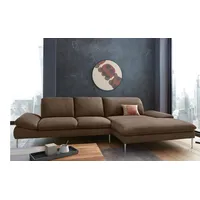 W.Schillig Ecksofa »enjoy&MORE«, mit Sitztiefenverstellung, Füße Chrom glänzend, Breite 340 cm braun