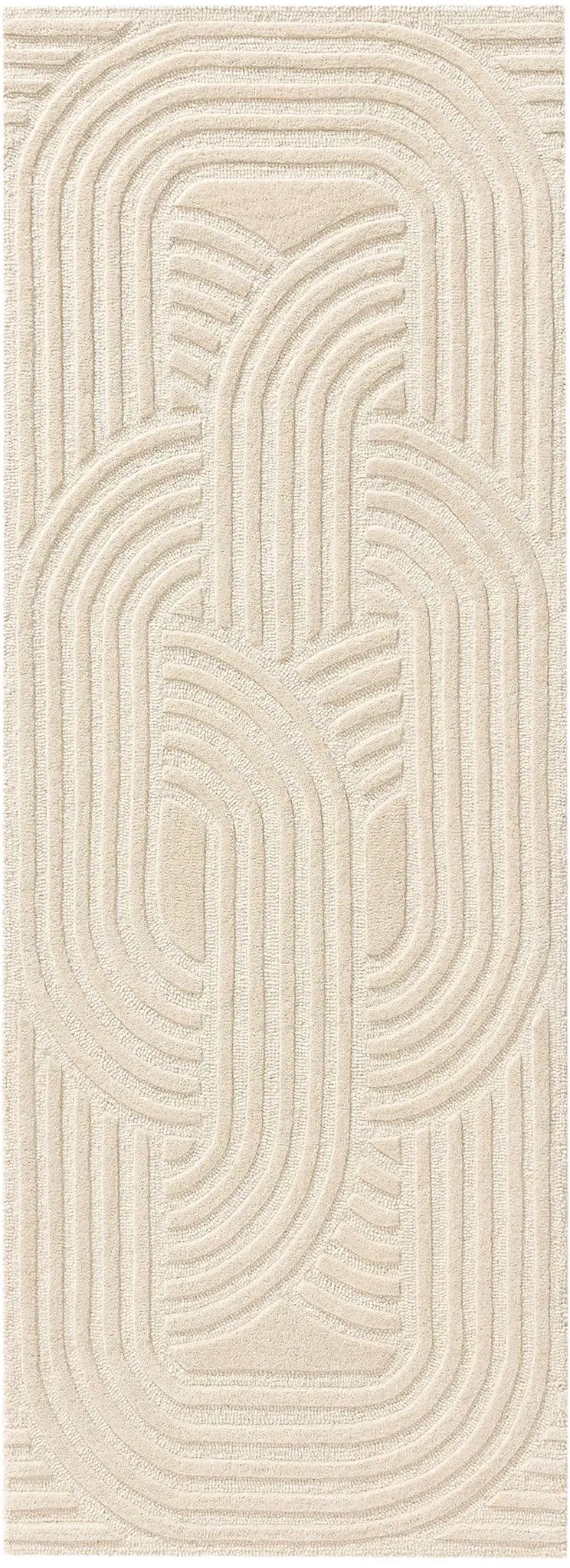 benuta Pure Wollteppich Läufer für Flur Nuria Cream 70x200 cm - Naturfaserteppich aus Wolle