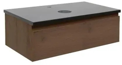 Badezimmerschrank mit technischem Stein SAT B-Way 59x30x45 cm Nussbaum matt BWAY60NUTTK