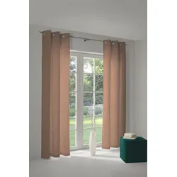 Vorhang ADAM "Uni Collection" Gr. 2, braun, B:145cm H:175cm, Jacquard, Baumwolle (Bio-Baumwolle), Gardinen