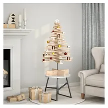 vidaXL Weihnachtsbaum Holz zum Schmücken beige 100 cm