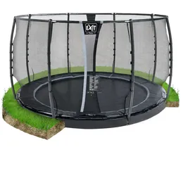 EXIT TOYS Dynamic ebenerdiges Trampolin 366 cm inkl. Sicherheitsnetz schwarz