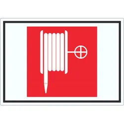Feuerlöschschlauch Symbol Aufkleber A6 (105x148mm)
