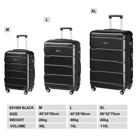 aleos Hartschalen-Trolley 4-Rollen 56 cm / 100 l schwarz