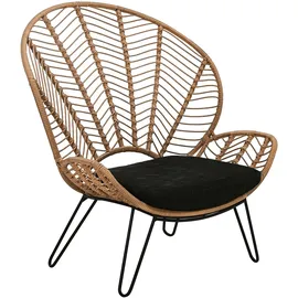 Dehner Venezia Geflechtsessel 102 x 112 x 78 cm schwarz/beige
