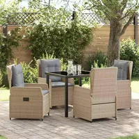vidaXL Garten Essgruppe 5-tlg. Beige