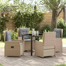 vidaXL Garten Essgruppe 5-tlg. Beige
